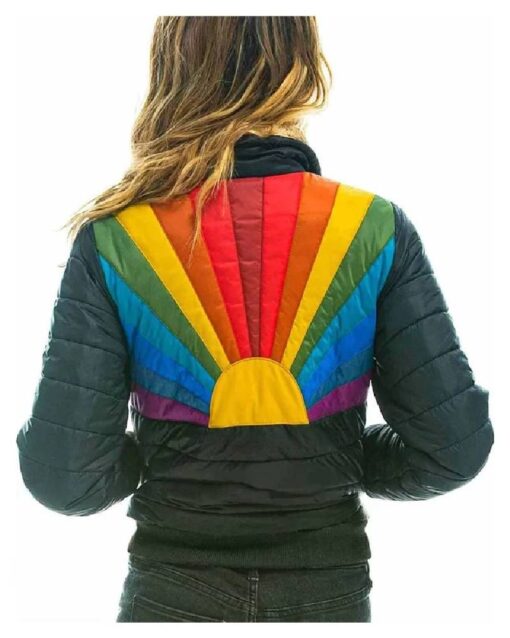 Womens Rainbow Puffer Jacket