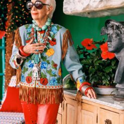 Iris Apfel Embroidered Fringe Jacket