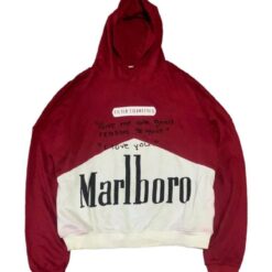 Marlboro Hoodie Maroon And White Hoodie