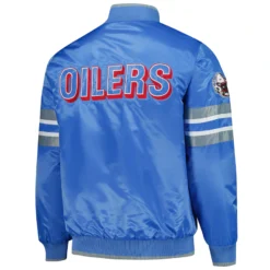 Men's Houston Oilers Starter Light Blue Gridiron Classics Vintage Logo Scout I Full-Snap Varsity Jacket