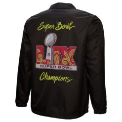 Men's Philadelphia Eagles Mitchell & Ness Black Super Bowl LIX Champions Full-Snap Coaches Jacket