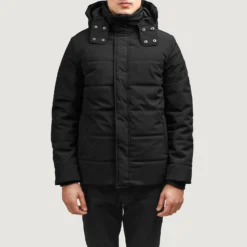 Exton Black Hooded Down Puffer Jacket