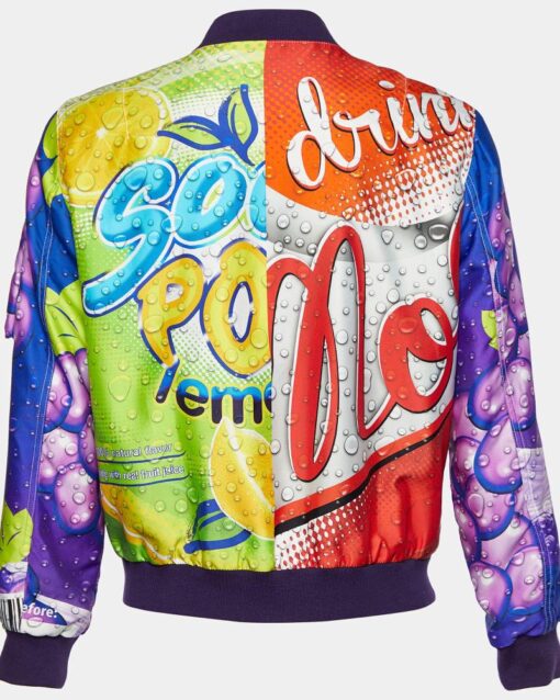 Moschino Couture Multicolor Soda Pop Print Synthetic Bomber Jacket