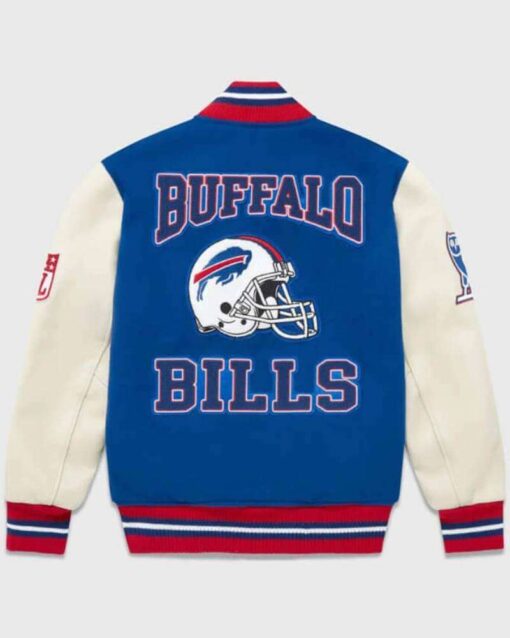 OVO NFL Buffalo Bills Blue And White Varsity Jacket