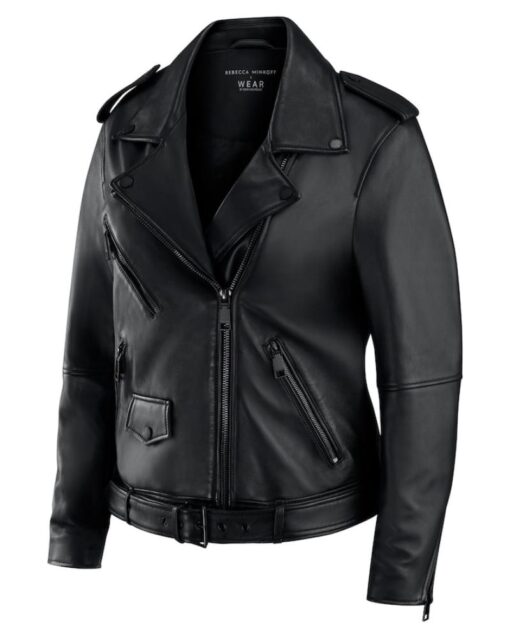 Black Super Bowl LIX Fanatics Exclusive Tabitha Oversized Leather Moto Full-Zip Jacket