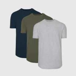 Short Sleeve Curved Hem Crew 3-Pack