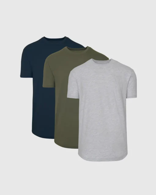 Short Sleeve Curved Hem Crew 3-Pack