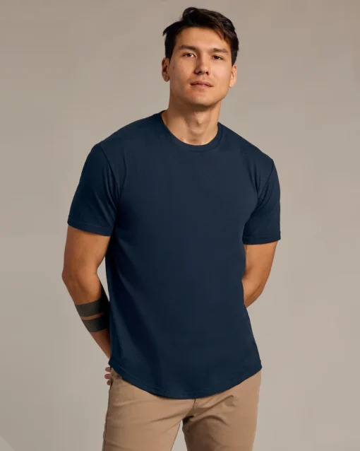 Short Sleeve Curved Hem Crew 3-Pack