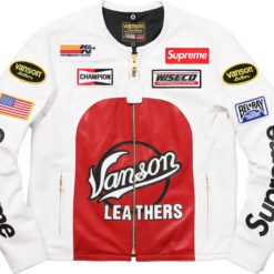 Supreme Vanson White Leather Star Jacket