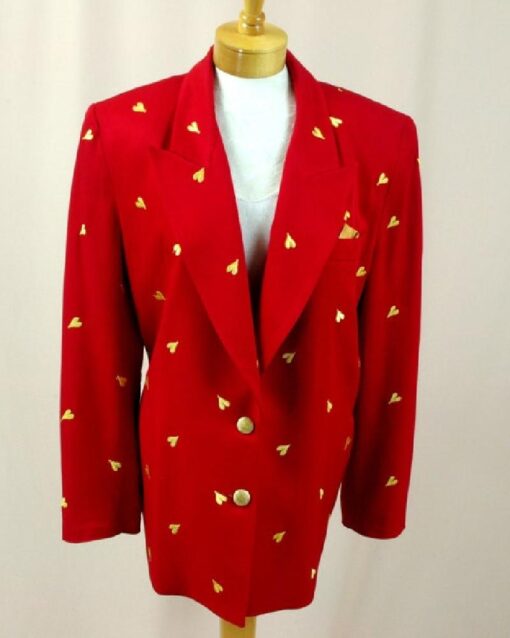 Valentines Day Jacket Red Heart Blazer Red Blazer