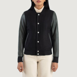 Savant Green & Black Hybrid Varsity Jacket