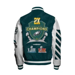 Philadelphia Eagles 2X Super Bowl LIX Champions Winning Spirit Varsity Jacket