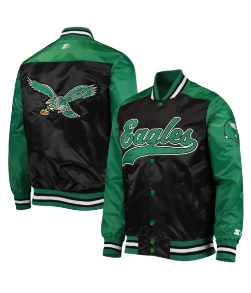 Men's Starter Black Philadelphia Eagles The Tradition II Full-Snap Team Jacket