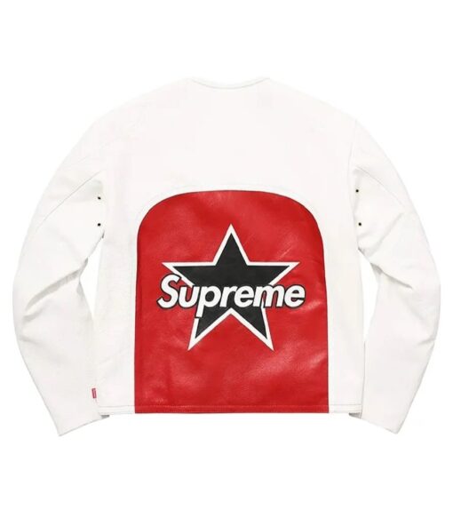 Supreme Vanson White Leather Star Jacket