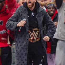 Travis Kelce Louis Vuitton Grey Coat