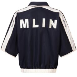 Emline Satin Windbreaker Top Black/Cream