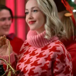 Holiday Hotline 2023 Emily Tennant Pink Sweater