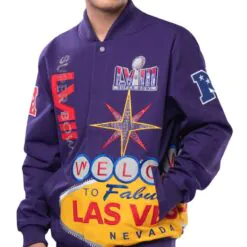 Men’s Super Bowl LVIII G-III Sports by Carl Banks Purple Dynasty Full-Zip Racing Jacket