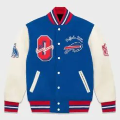 OVO NFL Buffalo Bills Blue And White Varsity Jacket