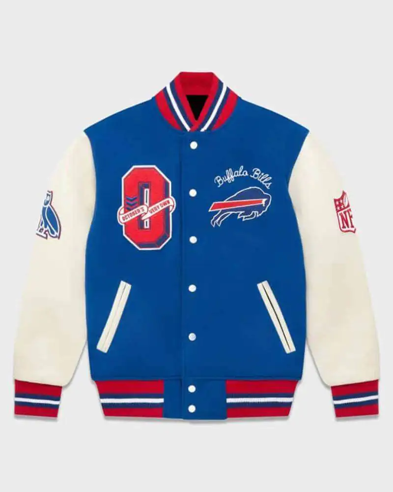 OVO NFL Buffalo Bills Blue And White Varsity Jacket