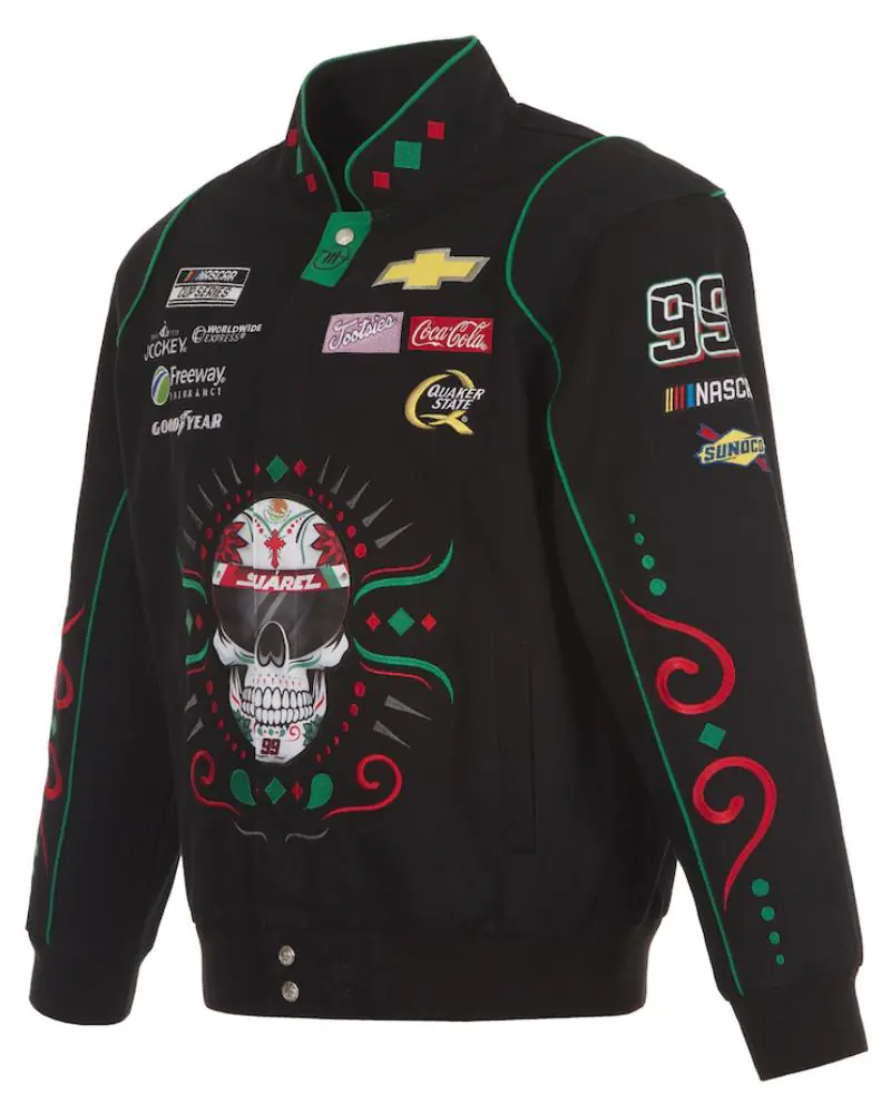 Men’s Daniel Suarez JH Design Black Chevy Full-Snap Twill Uniform Jacket