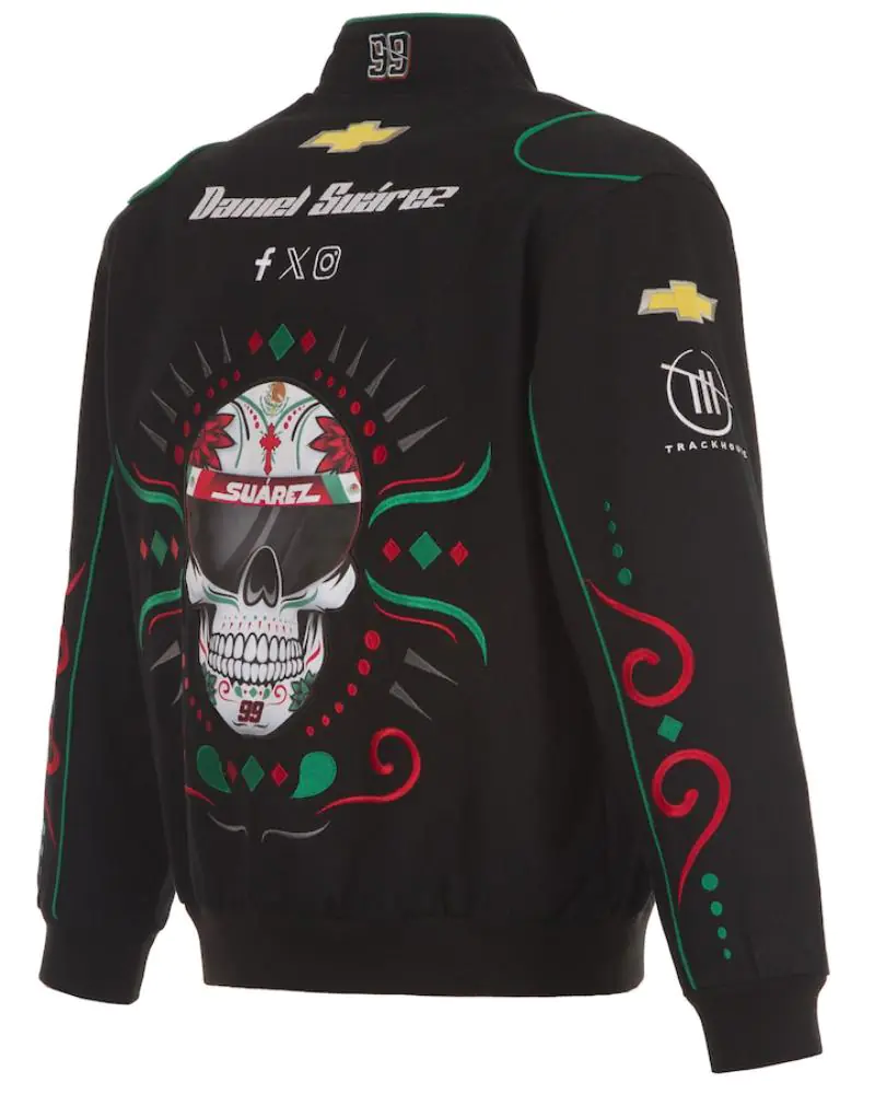 Men’s Daniel Suarez JH Design Black Chevy Full-Snap Twill Uniform Jacket