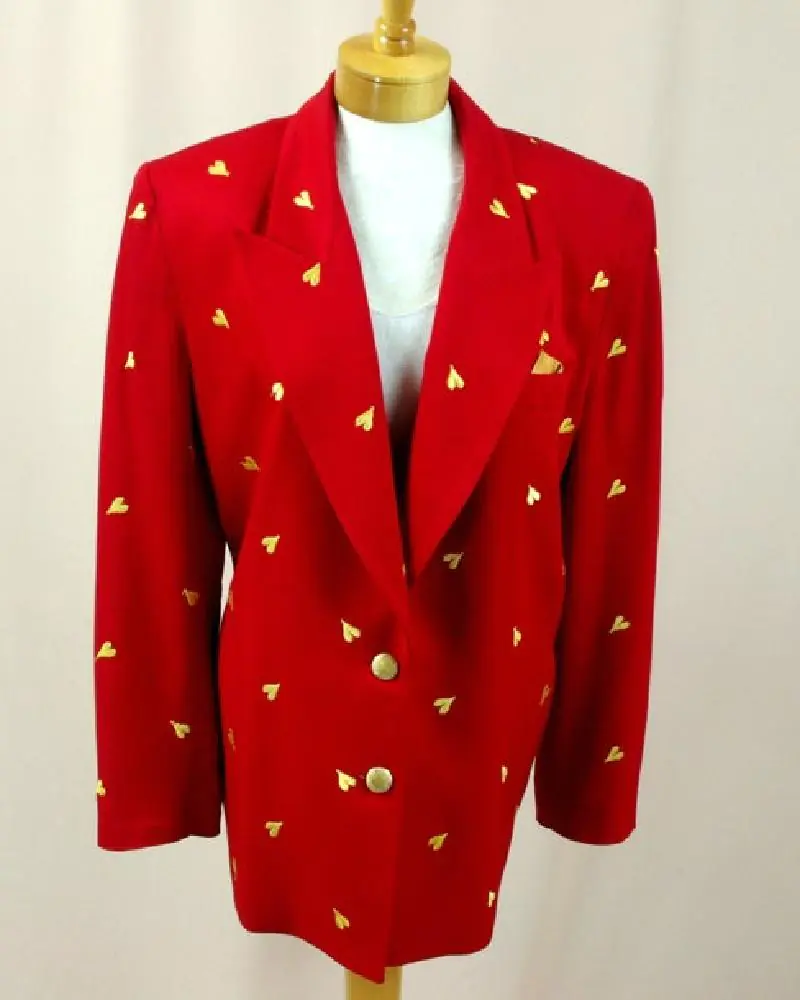 Valentines Day Jacket Red Heart Blazer Red Blazer Valentines Day Jacket Red Heart Blazer Red Blazer