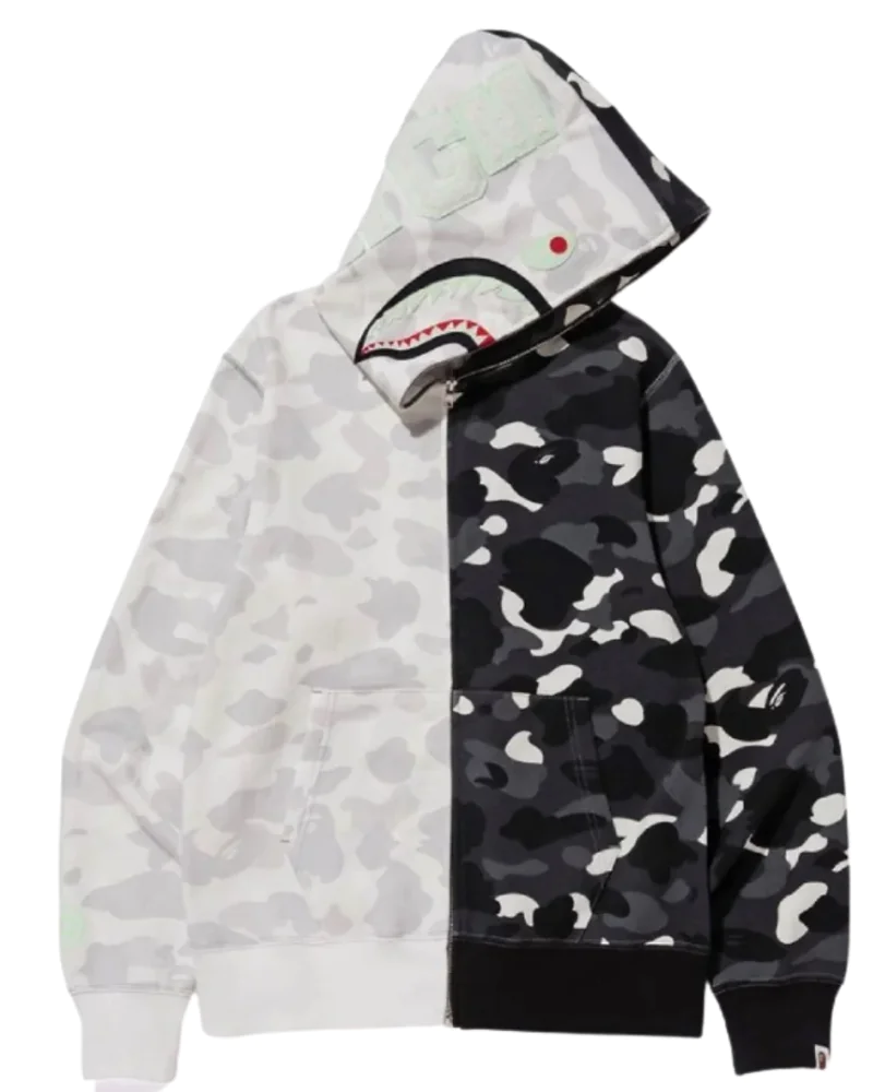 BAPE City Camo Half Shark Full Zip Hoodie
