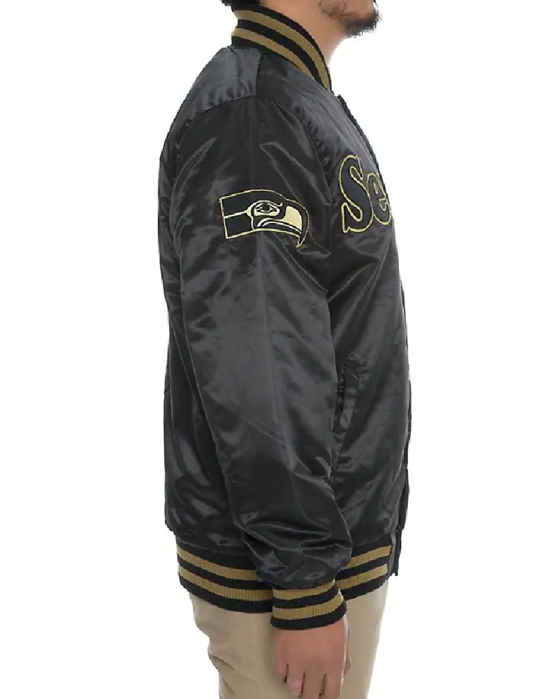 Black Label Seattle Seahawks Satin Jacket
