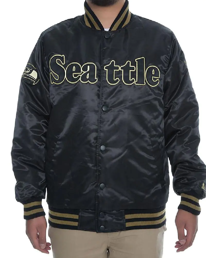 Black Label Seattle Seahawks Satin Jacket