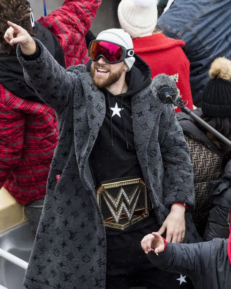 Travis Kelce Louis Vuitton Grey Coat