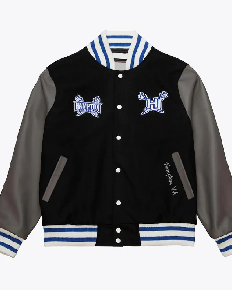 Hampton Pirates Homecoming Black Varsity Jacket Hampton Pirates Homecoming Black Varsity Jacket
