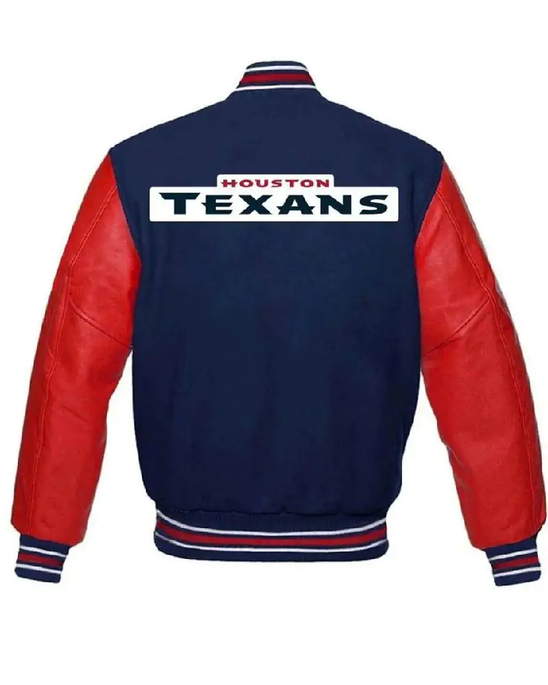 Houston Texans NFL Letterman Red and Blue Jacket