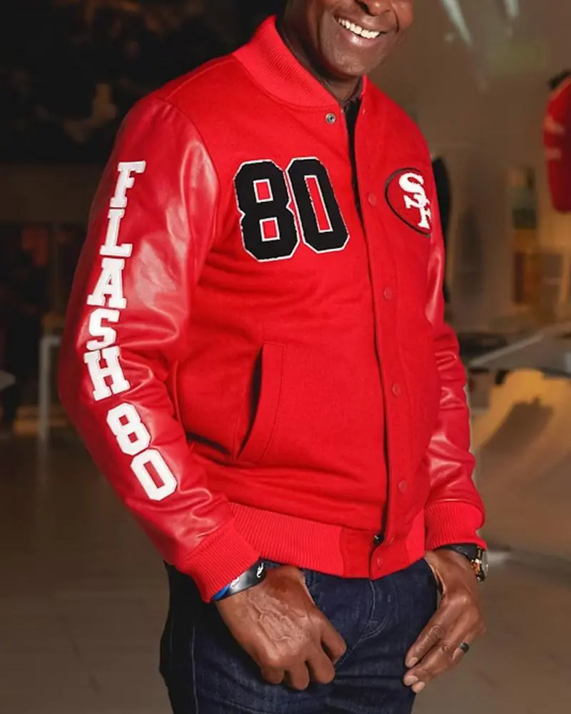 Jerry Rice San Francisco 49ers Varsity Jacket Jerry Rice San Francisco 49ers Varsity Jacket