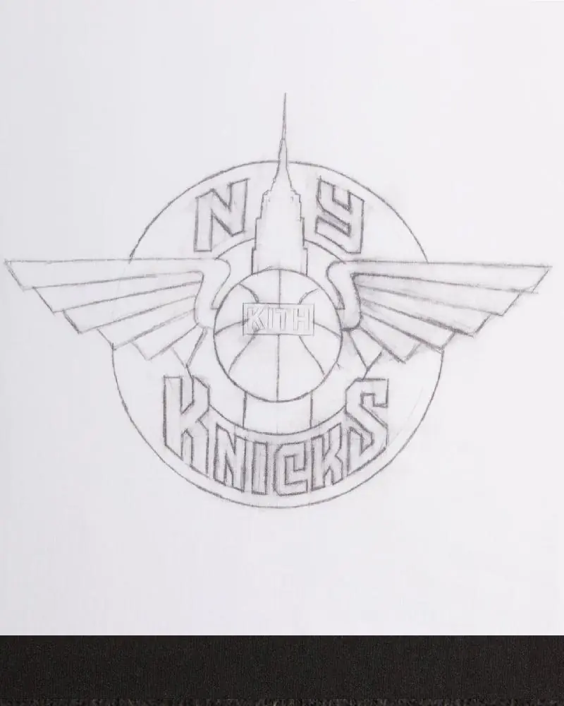 Kith For The New York Knicks Wingman Sketch Vintage Tee Kith For The New York Knicks Wingman Sketch Vintage Tee