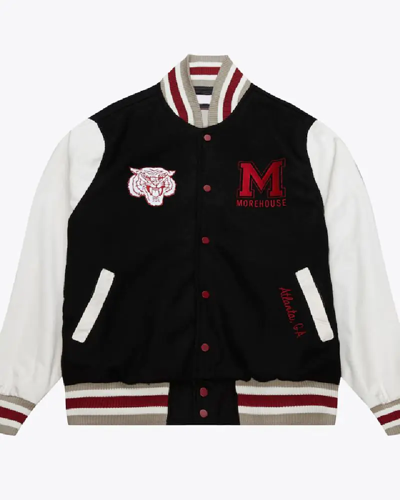 Morehouse Maroon Tigers Homecoming Black Varsity Jacket Morehouse Maroon Tigers Homecoming Black Varsity Jacket
