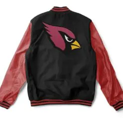 NFL Arizona Cardinals Varsity Wool/Leather Burgundy/Black Jacket
