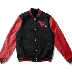 NFL Arizona Cardinals Varsity Wool/Leather Burgundy/Black Jacket