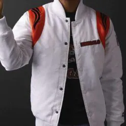 NFL Black/white Bengals Satin Jacket