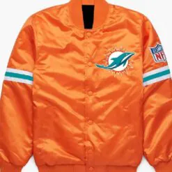 NFL Miami Dolphins Orange Satin Jacket