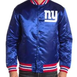 NY Giants NFL Satin Blue Jacket