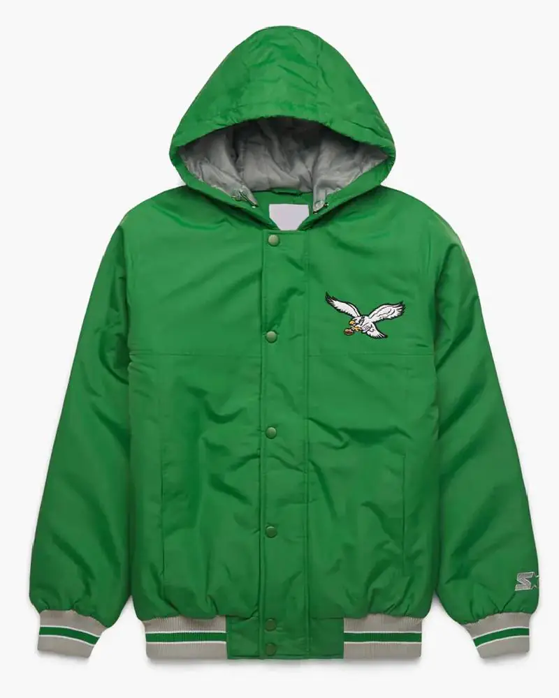 Philadelphia Eagles Green Hooded Jacket Philadelphia Eagles Green Hooded Jacket