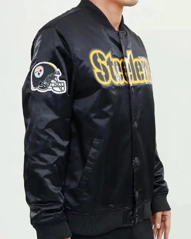 Pittsburgh Steelers NFL Black Satin Jacket