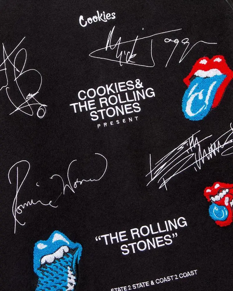 Cookies x The Rolling Stones Letterman Black Varsity Jacket