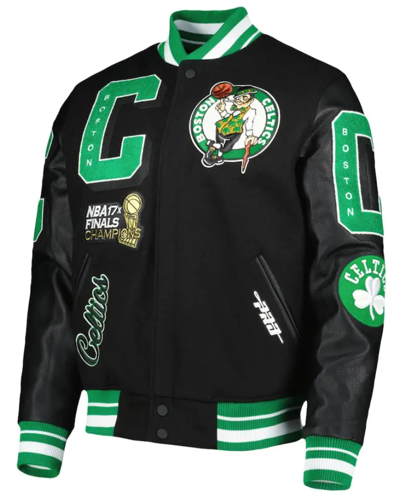Black Boston Celtics NBA Finals Champions Varsity Jacket
