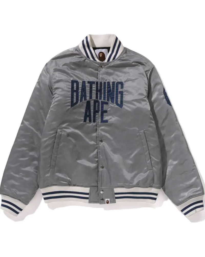 Solid Camo NYC Logo Nylon Varsity Jacket Solid Camo NYC Logo Nylon Varsity Jacket