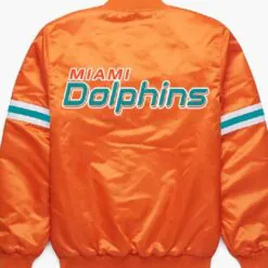 NFL Miami Dolphins Orange Satin Jacket