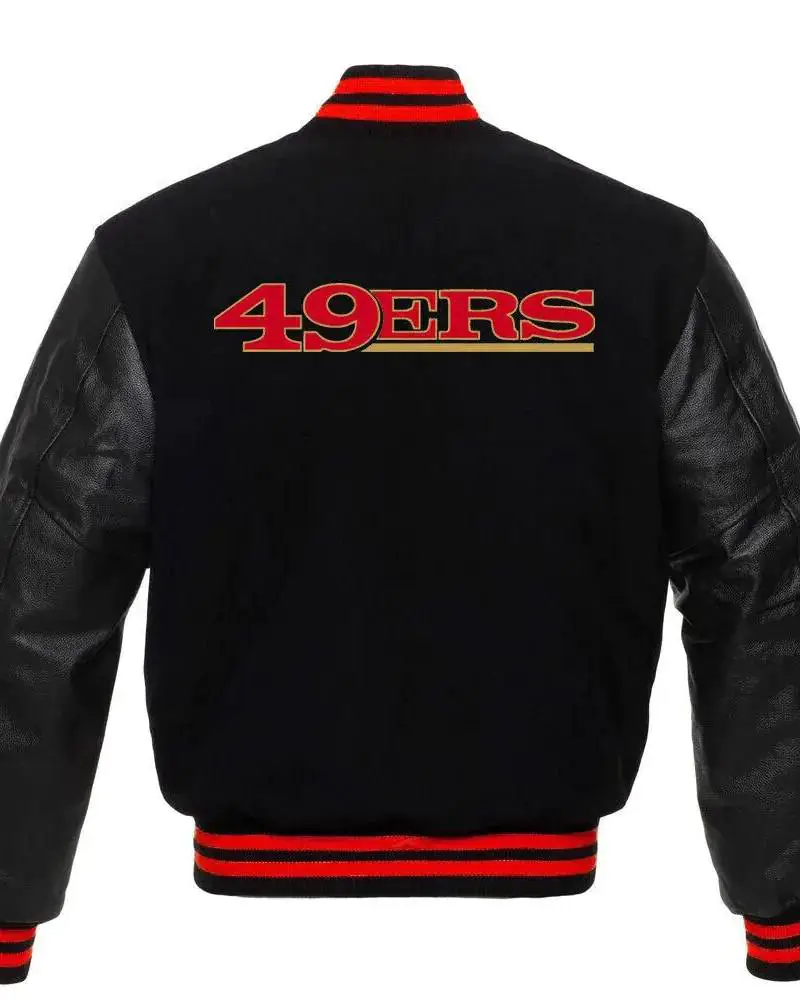 San Francisco 49ers NFL Letterman Black Jacket