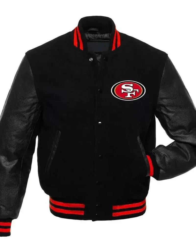 San Francisco 49ers NFL Letterman Black Jacket