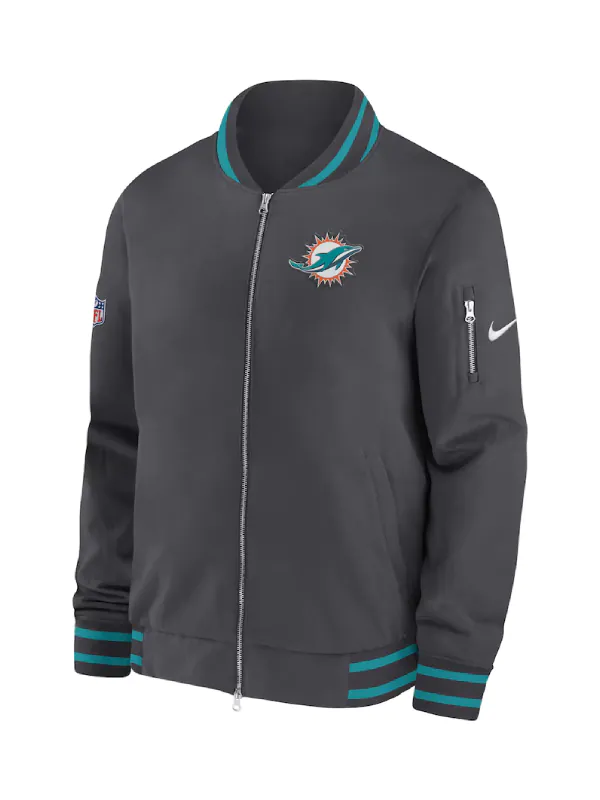 Miami Dolphins Coach Full-Zip Bomber Jacket